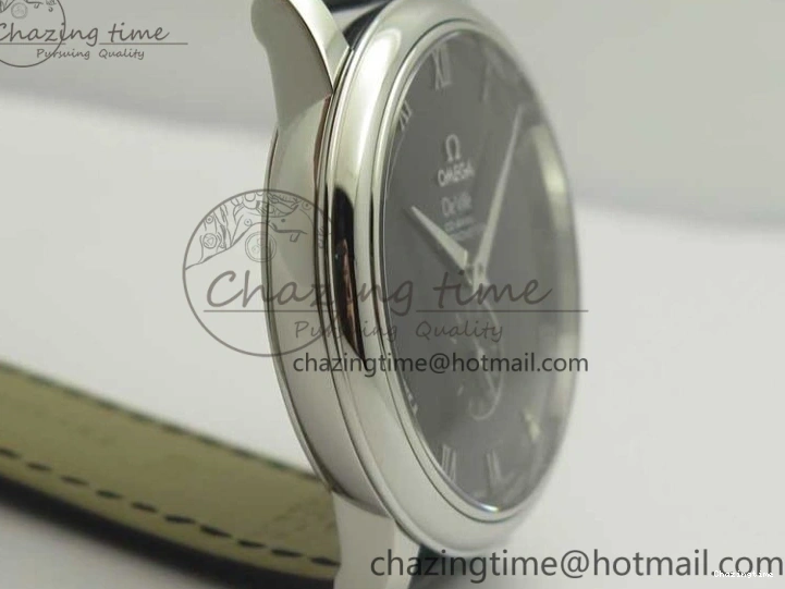 0316 De Ville Prestige Small Second TWF 1:1 Best Edition Black Dial on Black Leather Strap MIYOTA Resilient 8037